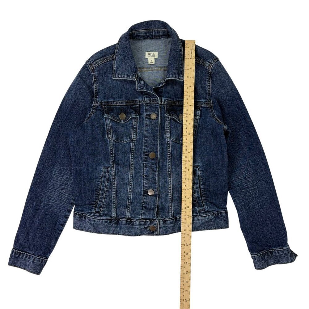 A.N.A Women’s Blue Denim Jean Jacket Size Small Stretch Classic Button Up - Picture 11 of 15